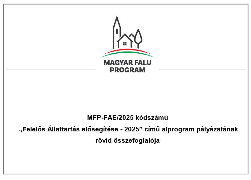 2026 Magyar Falu Program Felelos Allattartas